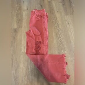 Risen brand rust colored distressed jeans. Size 11/30.